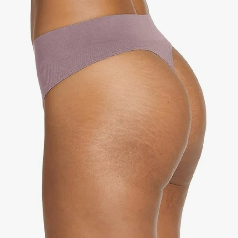 Jockey Seamless Thong Panty Womens XXL Mauve Modal Stretch NEW
